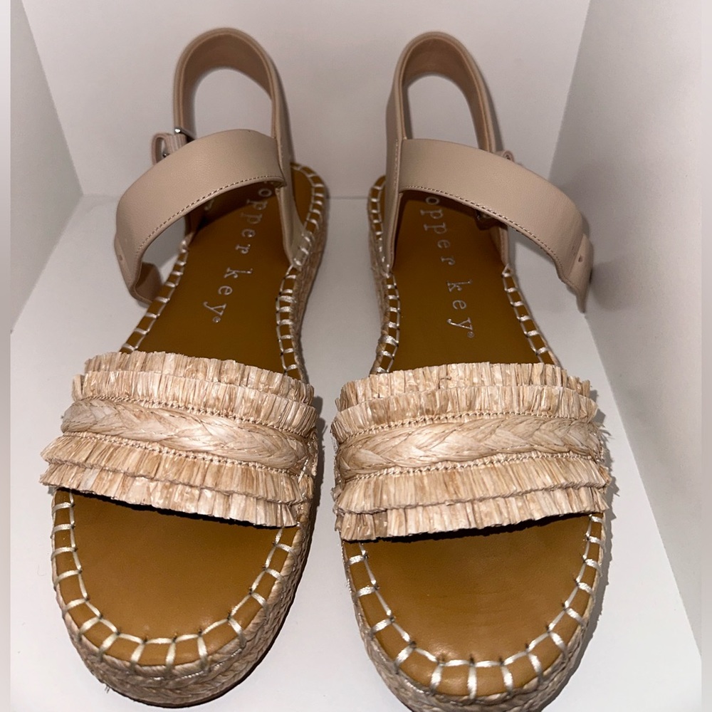 Copper Key Sunkissed Raffia Platform Sandals